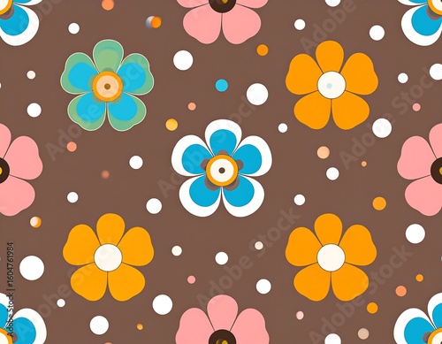 Floral pattern, retro style (2)