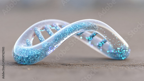 DNA, Minimalistic DNA strand art made of glass and light.