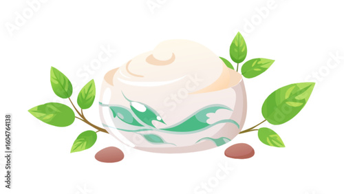 Organic skincare cream natural beauty product for healthy skin and facial treatment routine cream jar