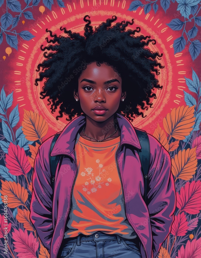 Fototapeta premium Environmental activist at an Earth Day rally, promoting sustainability and awareness