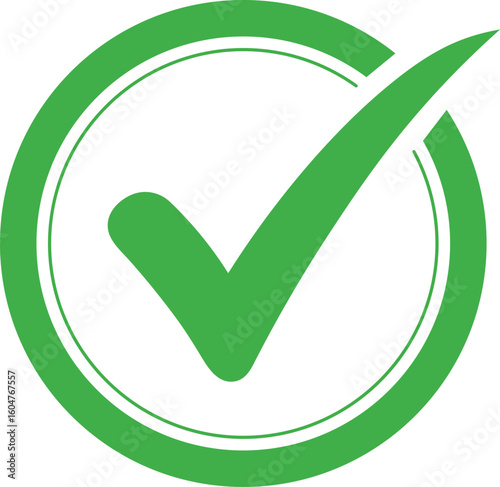 Green check mark inside circle symbolizing approval and success