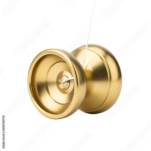 Golden Metal Yoyo with White String.