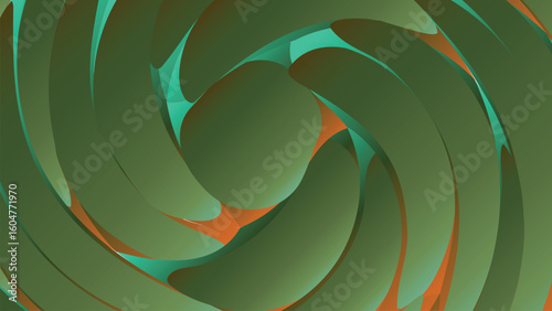 Bright digital art wallpaper featuring a colorful swirling wave pattern with energetic blue and green lines and a decorative curve shape