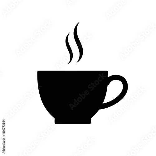 Traditional Teacup with Graceful Steam - Calm Beverage Icon