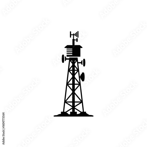 Weather Station Tower with Instruments - Meteorology Icon