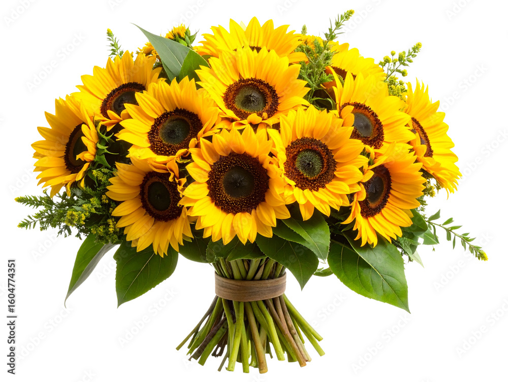 Obraz premium Wilted Sunflower with Drooping Petals and Curved Stem Natural Decay Concept Transparent Background
