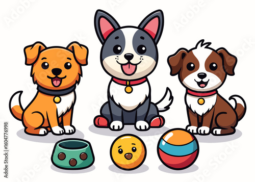 Funny set of cute baby animal vector cartoon character heads including dog cat lion and bear illustration collection