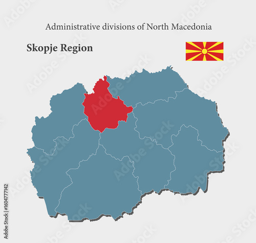 Vector map of North Macedonia - Skopje Region