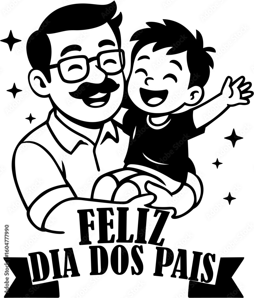 Feliz dia dos pais com fundo transparente