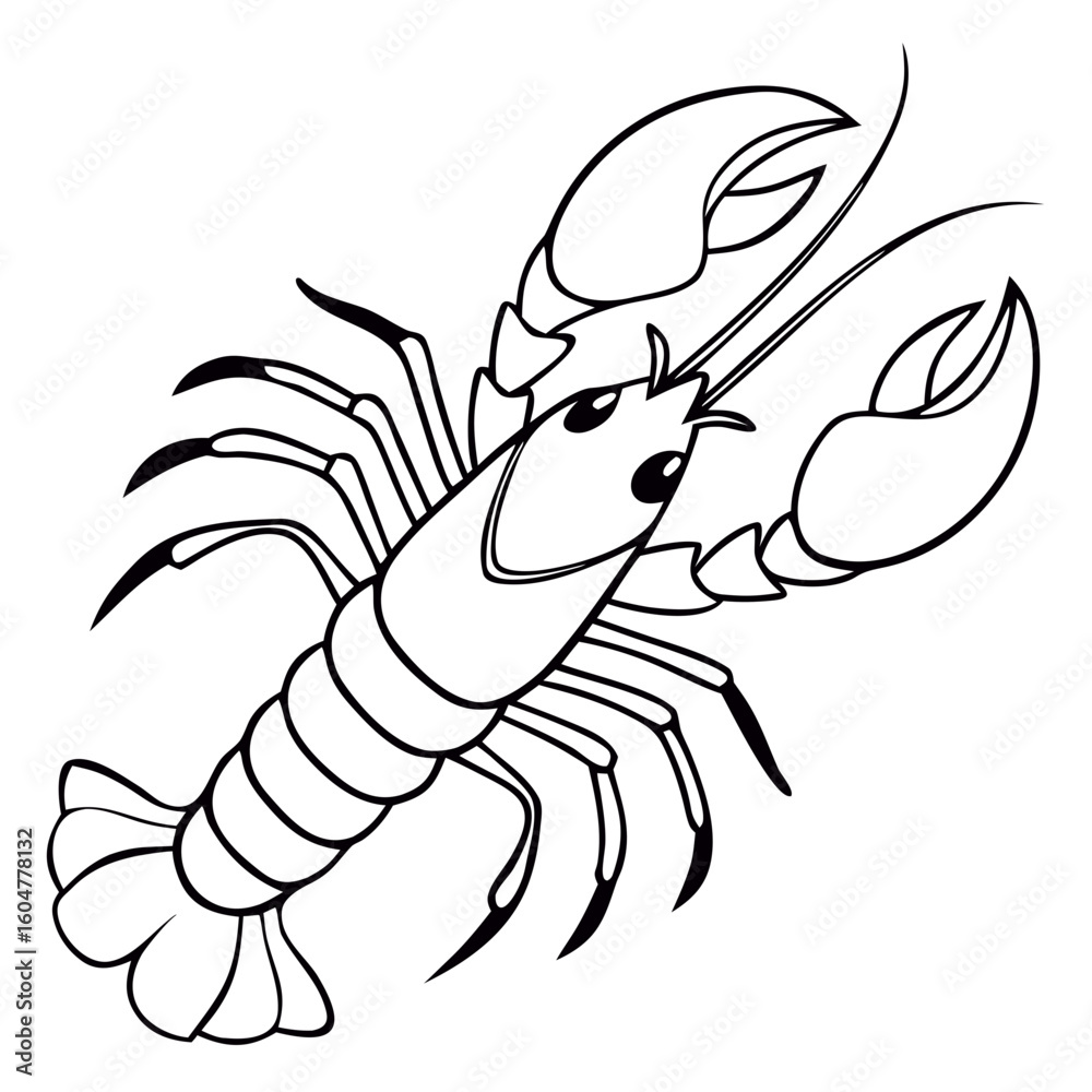Fototapeta premium Multiple Simple Orange Lobsters – Minimal Vector Seafood Illustration