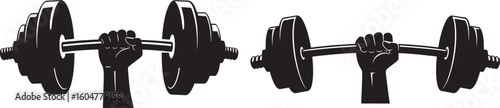Twin dumbbell workout equipment silhouette