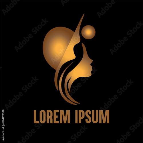 Attractive  fashion lady logo