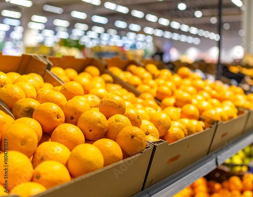Fresh oranges in a supermarket display (1)