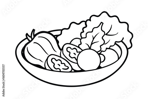 Salad Vegetable Set Lettuce Cucumber Tomato