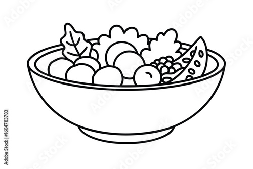 Salad Bowl With Vegetables Eggs Tomatoes