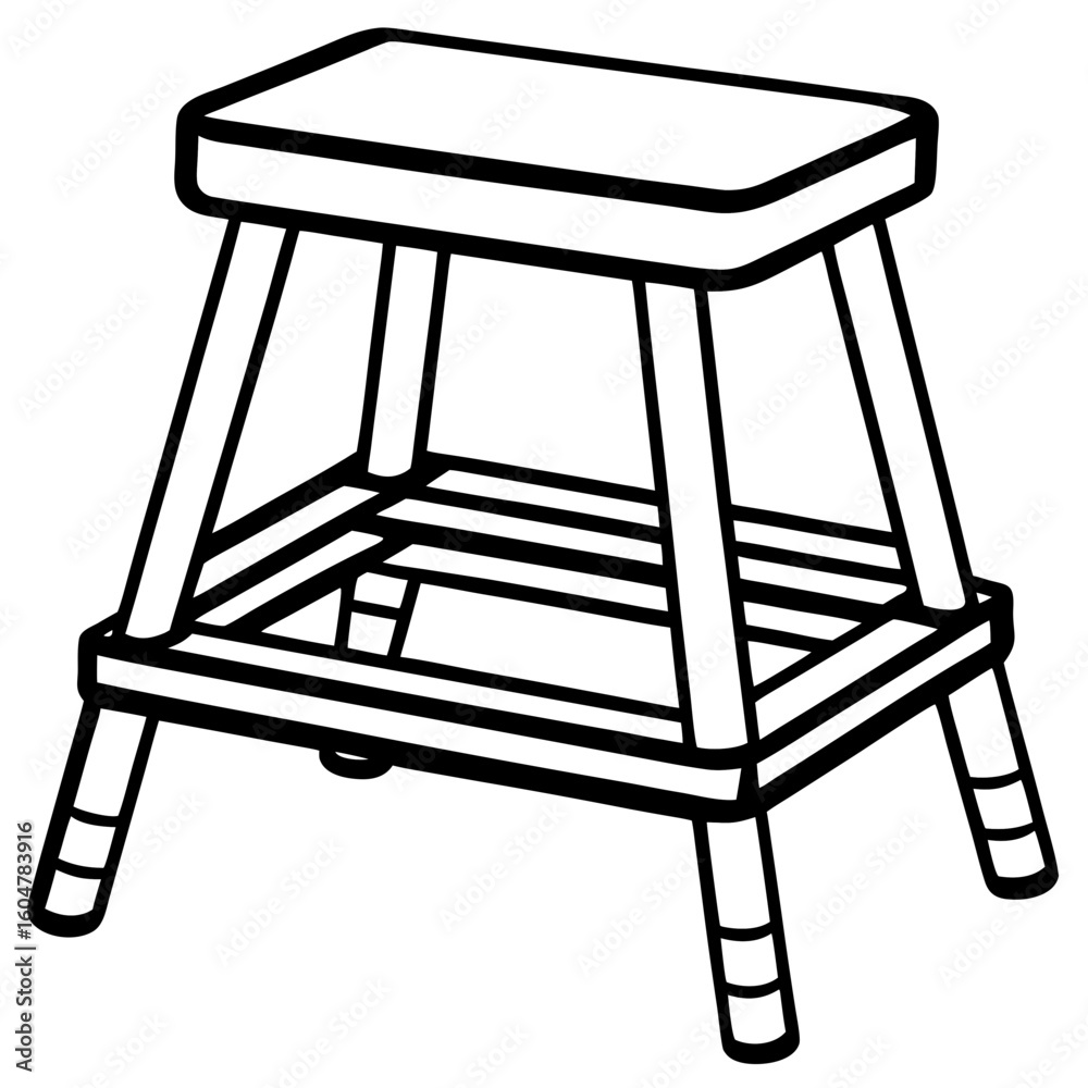 Fototapeta premium Minimal Step Stool Vector