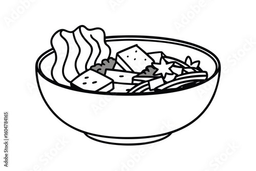 Salad Bowl With Grilled Tofu Soba Noodles