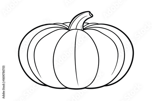 Pumpkin With Stem Bright Clean Vector N
