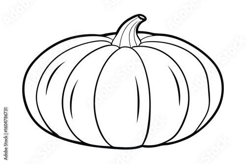 Pumpkin With Stem Bright Clean Vector N