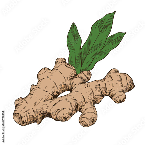 ginger root hand drawn vector 