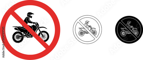 No motorcycles allowed sign vector illustration traffic safety restriction