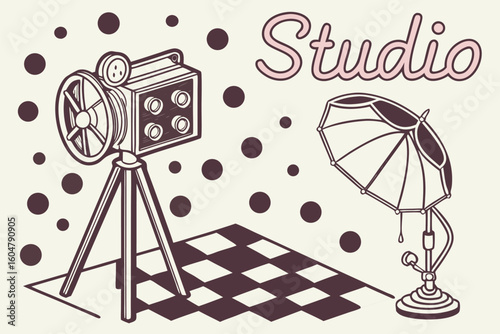Retro Photography Studio Scene