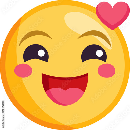 Blushing Face Emoji with Heart icon