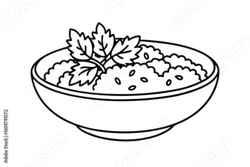 Fresh Tabbouleh Salad In A Bowl With Parsley