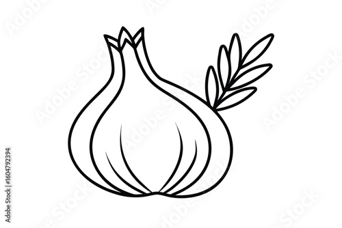 Fennel Bulb With Leaves Flat Style No Text