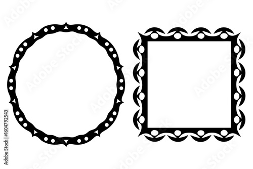 Hand drawn ink vintage frames. Stamp or letter mark frames for greeting cards, wedding, birthday party, invitations in Italian or Greek marine sea coastal style. Minimalist ornament vector borders
