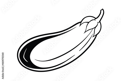 Eggplant In Smooth Purple Tone White Background