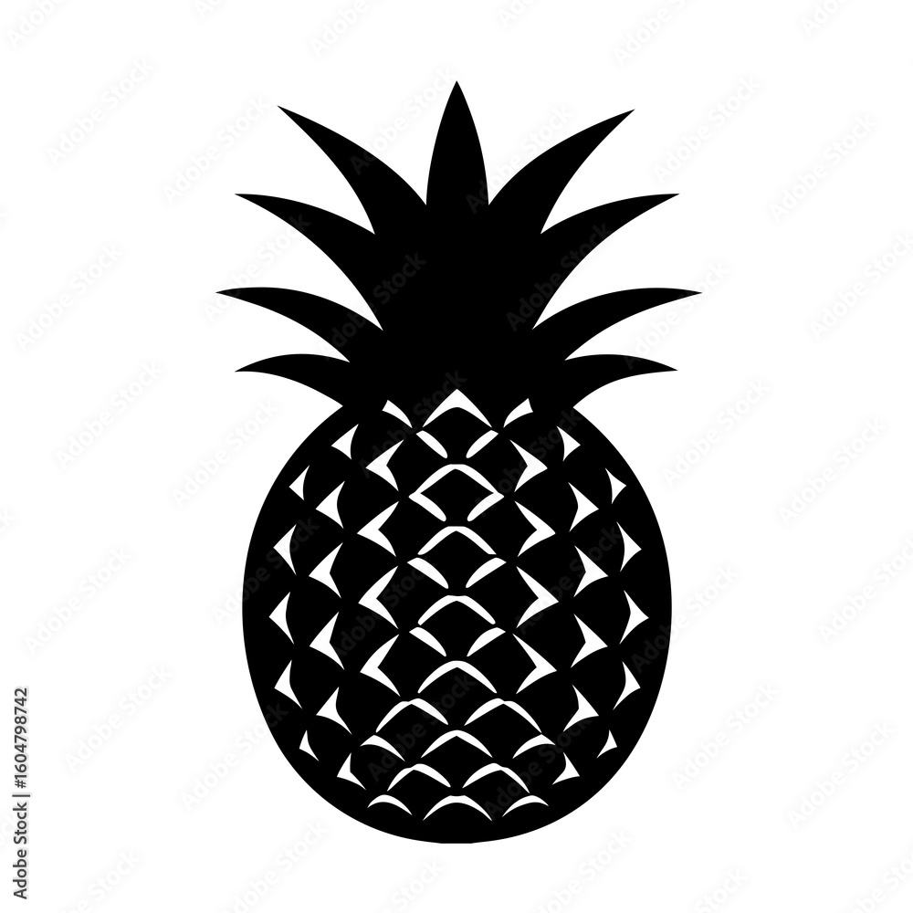 Obraz premium pineapple-silhouette-on-white-background