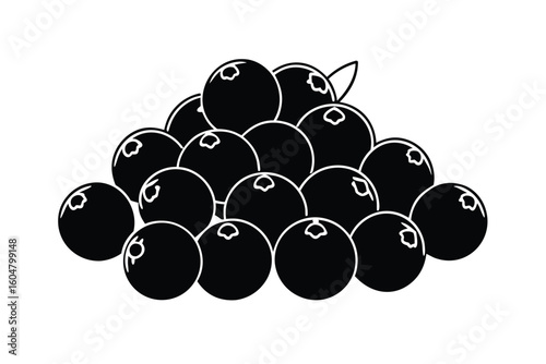Blueberries Grouped Together White Background