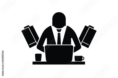 workaholic vector icon