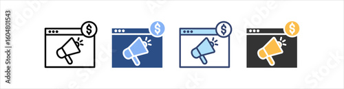 Advertising Icon Set Multiple Style Collection
