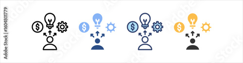 Entrepreneur Icon Set Multiple Style Collection