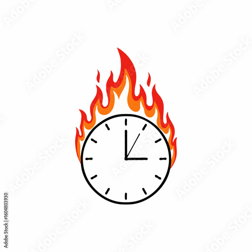 A burning clock symbolizing how lost time can never return and how passing time leaves missed opportunities if not used wisely. Perfect for posters, books, and online articles about time awareness