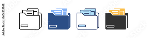 Folder Icon Set Multiple Style Collection
