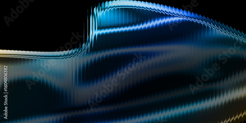 Abstract background with reeded glass effect featuring soft vertical lines, smooth blur, and glossy texture, perfect for luxury cosmetic visual, presentation scene or premium product mockup