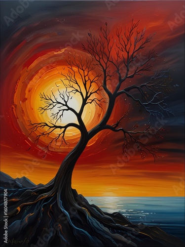 sunset in the mountains