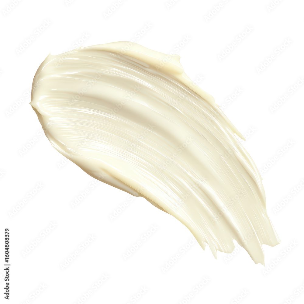 Naklejka premium A creamy white cosmetic texture swatch isolated on transparent background