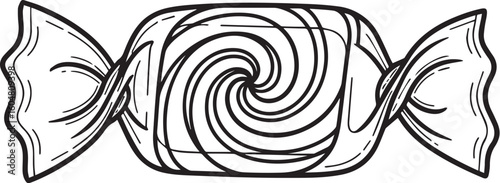 Swirled candy wrapped in twisted paper vector