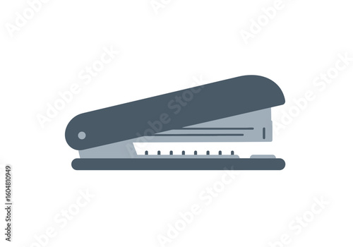 Flat Vector Illustration of a Gray Stapler Office Supply.