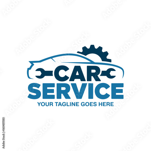Unique car repair service logo Modern and minimalist vector and abstract logo