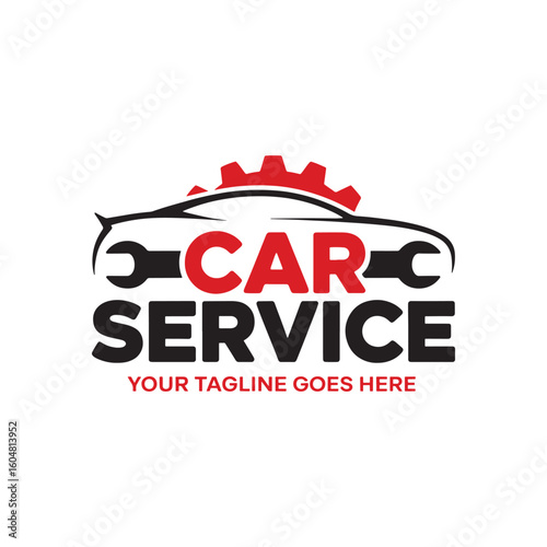Unique car repair service logo Modern and minimalist vector and abstract logo