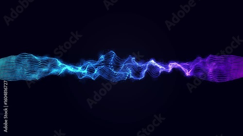 Abstract wavy lines infinite loop. Abstract blue wave line background