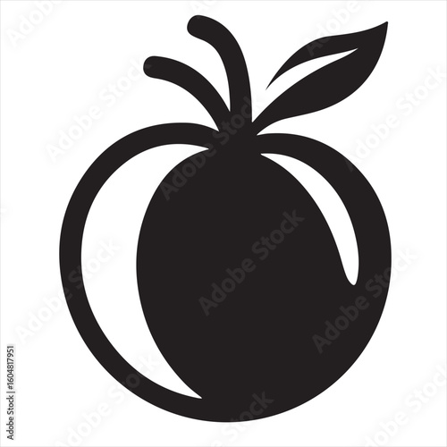 Silhouette Style Vector Tomato Logo Icon – Minimalist Vegetable Graphic for Organic Farm Branding, Fresh Produce Market, Vegan Food Packaging, Culinary Design, and Healthy Natural Food Business Themes
