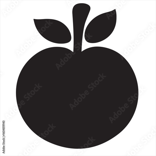 Silhouette Style Vector Tomato Logo Icon – Minimalist Vegetable Graphic for Organic Farm Branding, Fresh Produce Market, Vegan Food Packaging, Culinary Design, and Healthy Natural Food Business Themes