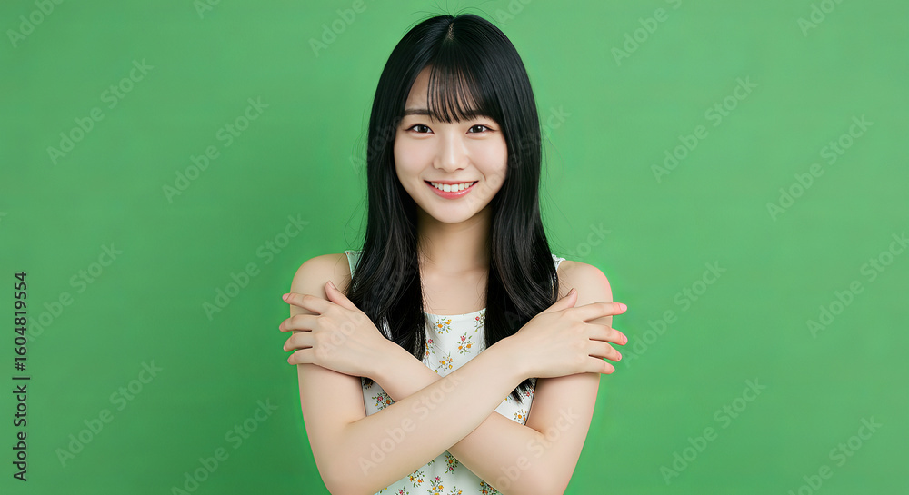 Fototapeta premium Smiling woman portrait studio shot