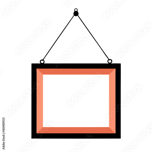 Hanging picture frame with empty space for photo or artwork  